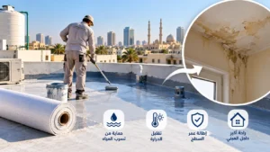 رطوبة سقف الطابق الأخير في عجمان