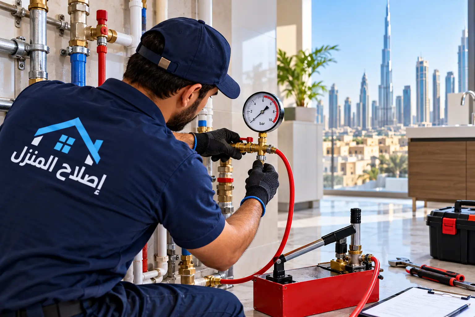 هل اختبار ضغط شبكة المياه يكشف التسربات الخفية في دبي؟